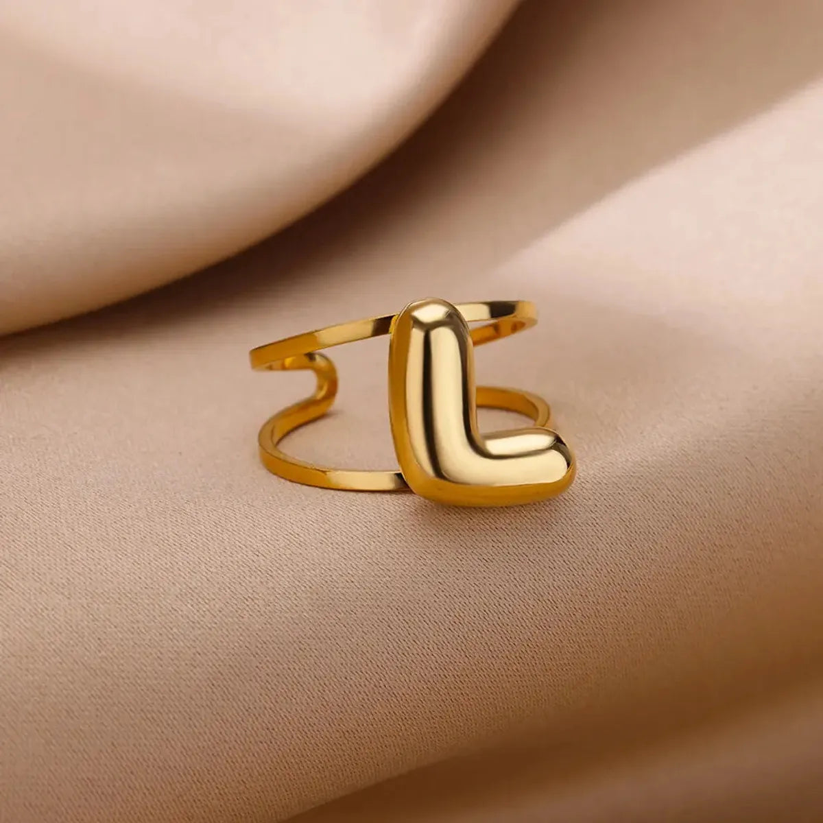 Wholesale Jewelry Simple Style Letter 304 Stainless Steel Plating Open Rings