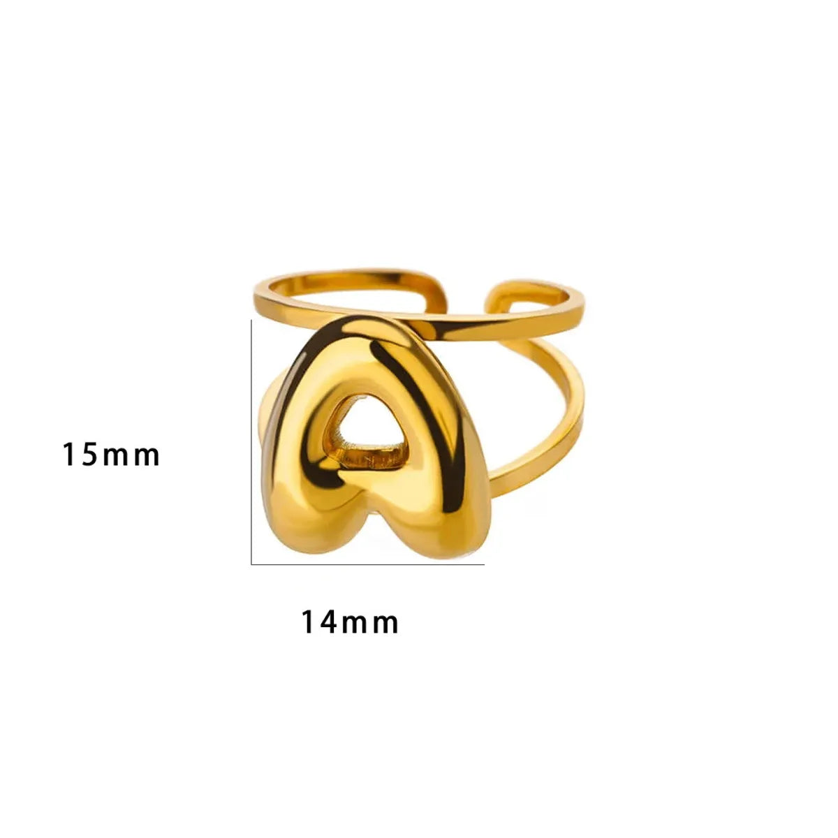 Wholesale Jewelry Simple Style Letter 304 Stainless Steel Plating Open Rings