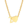 Wholesale Jewelry Simple Style Letter Heart Shape 201 Stainless Steel 18K Gold Plated Polishing Pendant Necklace