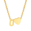 Wholesale Jewelry Simple Style Letter Heart Shape 201 Stainless Steel 18K Gold Plated Polishing Pendant Necklace