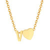 Wholesale Jewelry Simple Style Letter Heart Shape 201 Stainless Steel 18K Gold Plated Polishing Pendant Necklace