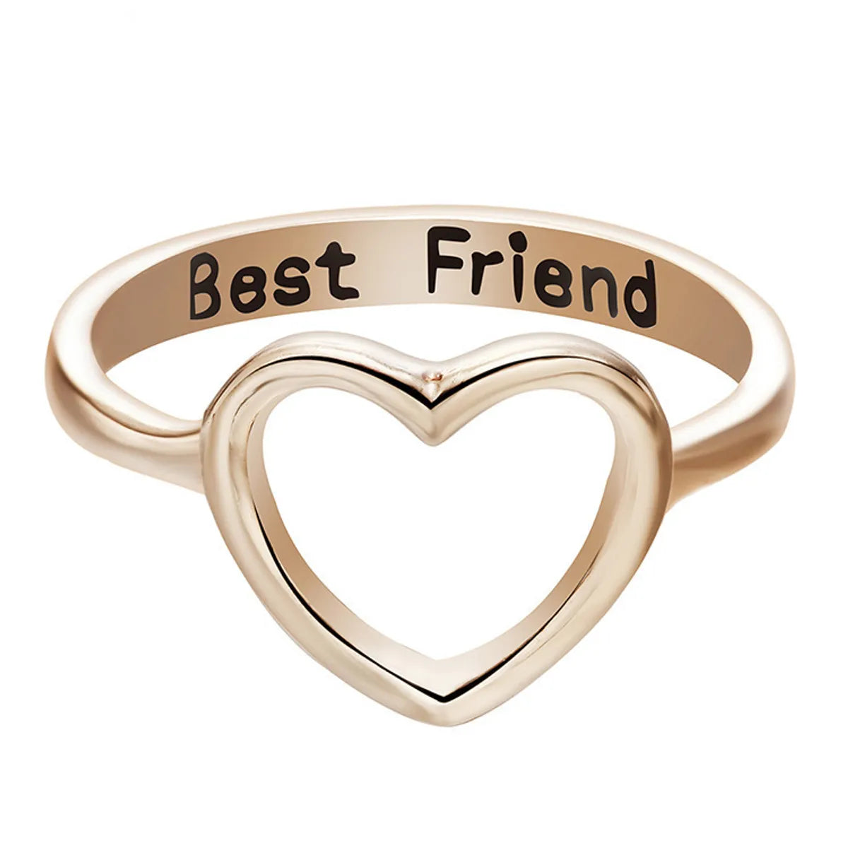 Wholesale Jewelry Simple Style Letter Heart Shape Alloy Plating Hollow Out Rings