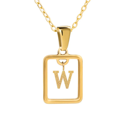 Wholesale Jewelry Simple Style Letter Titanium Steel 18K Gold Plated Plating Pendant Necklace