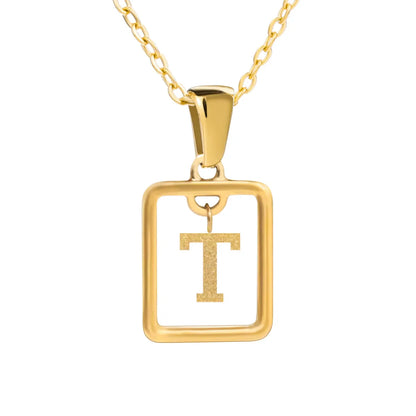 Wholesale Jewelry Simple Style Letter Titanium Steel 18K Gold Plated Plating Pendant Necklace