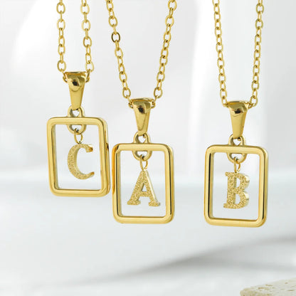 Wholesale Jewelry Simple Style Letter Titanium Steel 18K Gold Plated Plating Pendant Necklace