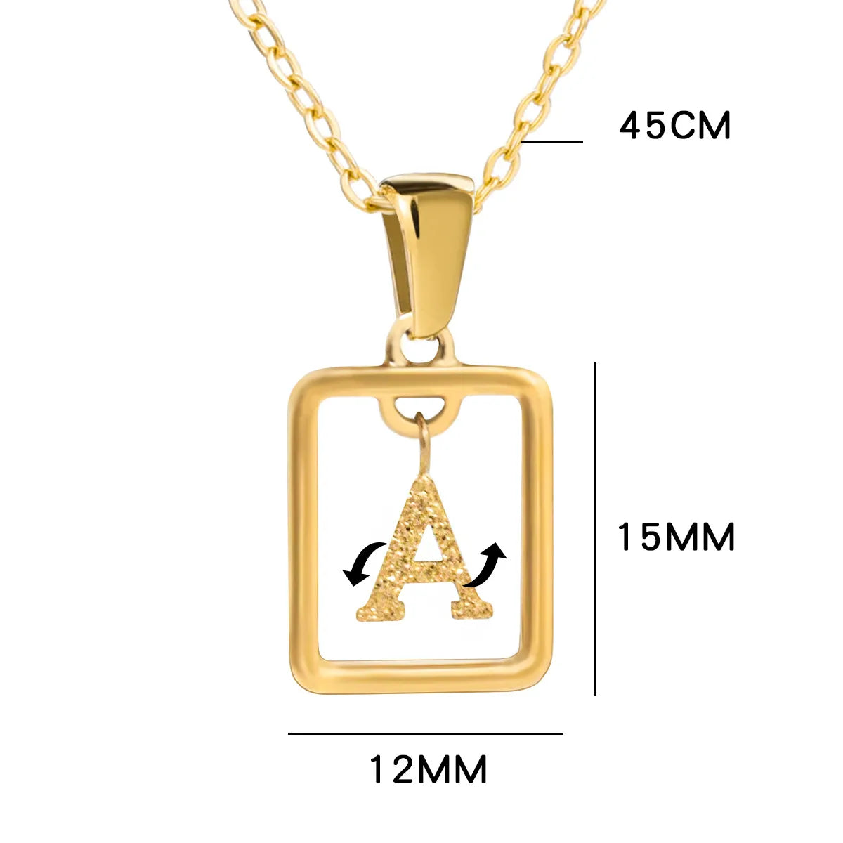 Wholesale Jewelry Simple Style Letter Titanium Steel 18K Gold Plated Plating Pendant Necklace