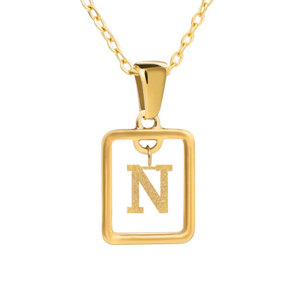 Wholesale Jewelry Simple Style Letter Titanium Steel 18K Gold Plated Plating Pendant Necklace