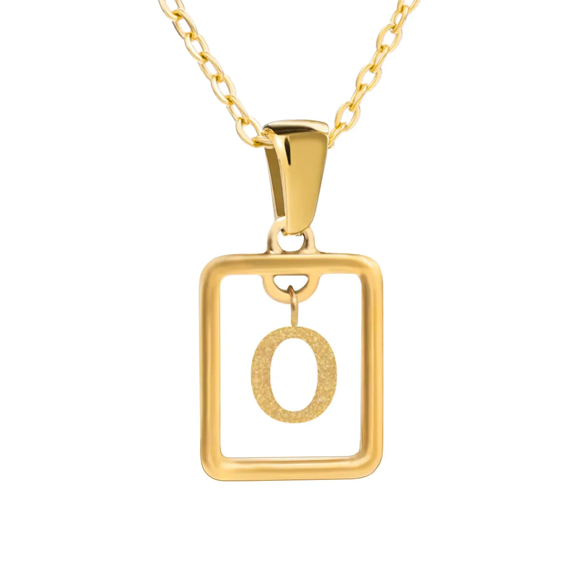 Wholesale Jewelry Simple Style Letter Titanium Steel 18K Gold Plated Plating Pendant Necklace