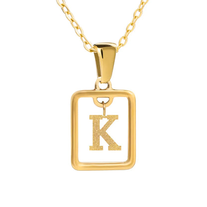 Wholesale Jewelry Simple Style Letter Titanium Steel 18K Gold Plated Plating Pendant Necklace