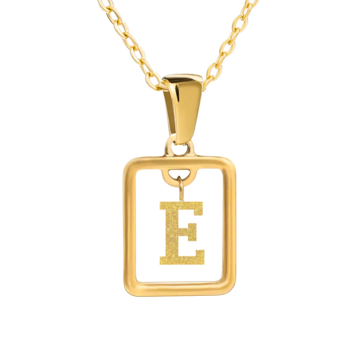 Wholesale Jewelry Simple Style Letter Titanium Steel 18K Gold Plated Plating Pendant Necklace