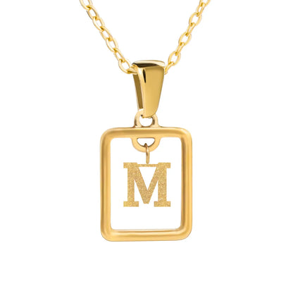 Wholesale Jewelry Simple Style Letter Titanium Steel 18K Gold Plated Plating Pendant Necklace