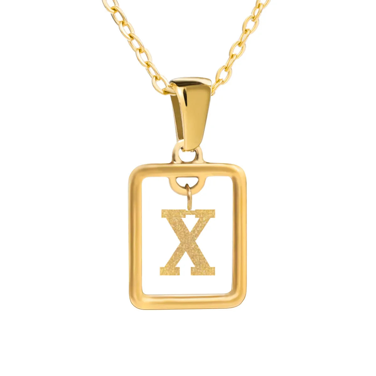 Wholesale Jewelry Simple Style Letter Titanium Steel 18K Gold Plated Plating Pendant Necklace