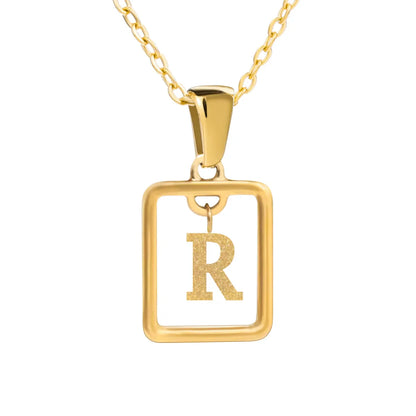 Wholesale Jewelry Simple Style Letter Titanium Steel 18K Gold Plated Plating Pendant Necklace