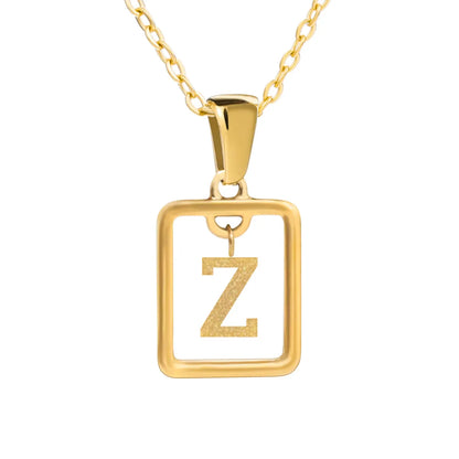 Wholesale Jewelry Simple Style Letter Titanium Steel 18K Gold Plated Plating Pendant Necklace