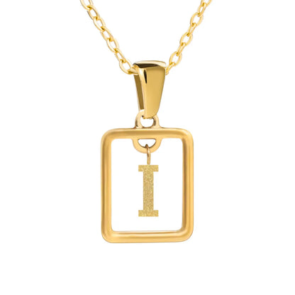 Wholesale Jewelry Simple Style Letter Titanium Steel 18K Gold Plated Plating Pendant Necklace