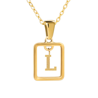 Wholesale Jewelry Simple Style Letter Titanium Steel 18K Gold Plated Plating Pendant Necklace