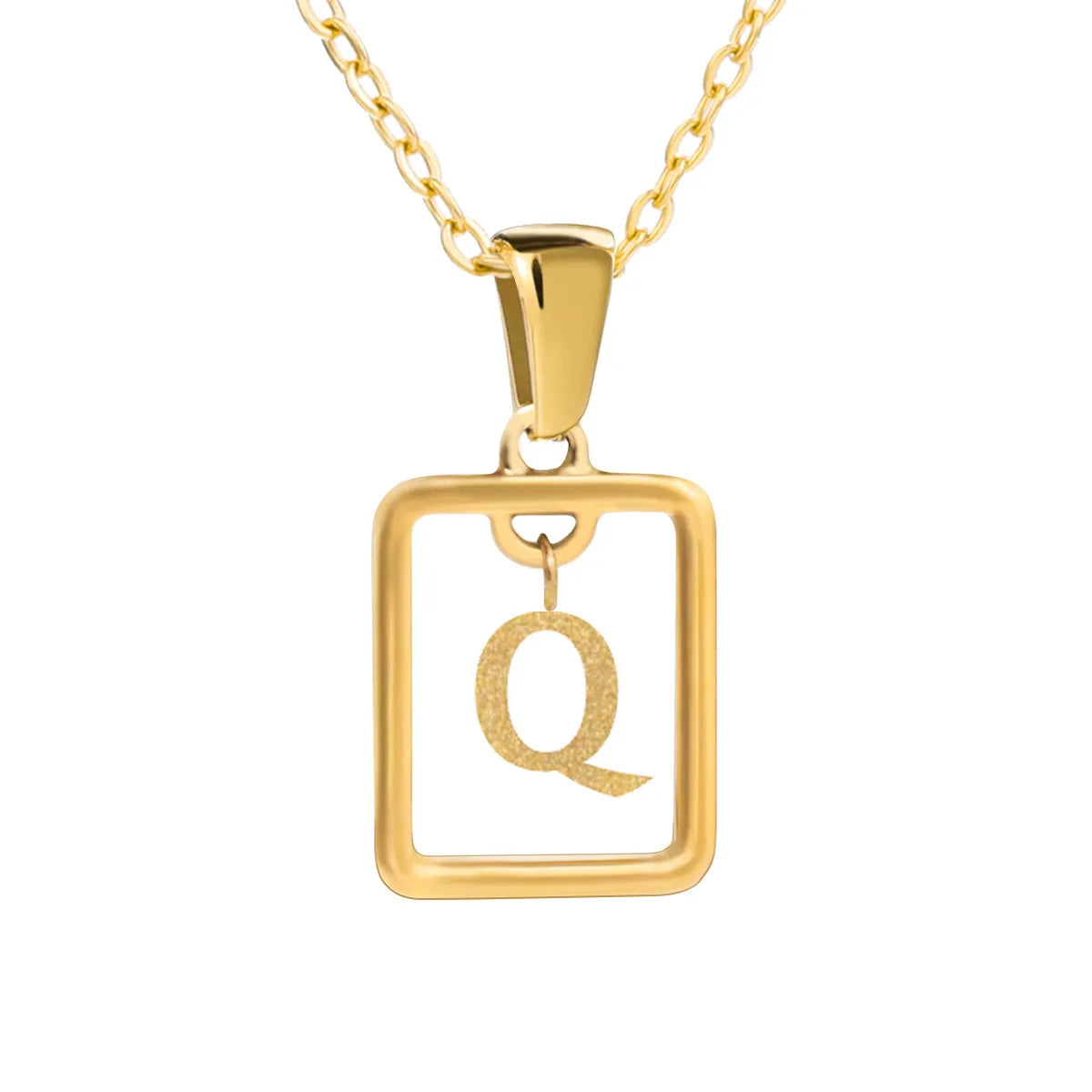 Wholesale Jewelry Simple Style Letter Titanium Steel 18K Gold Plated Plating Pendant Necklace