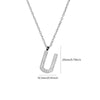 Wholesale Jewelry Simple Style Letter Titanium Steel Zircon Plating Inlay Pendant Necklace