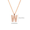 Wholesale Jewelry Simple Style Letter Titanium Steel Zircon Plating Inlay Pendant Necklace