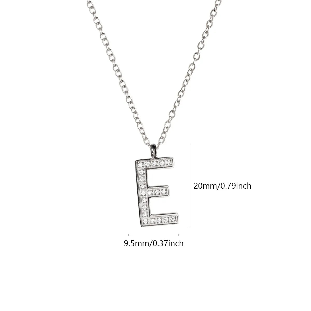 Wholesale Jewelry Simple Style Letter Titanium Steel Zircon Plating Inlay Pendant Necklace