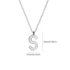 Wholesale Jewelry Simple Style Letter Titanium Steel Zircon Plating Inlay Pendant Necklace