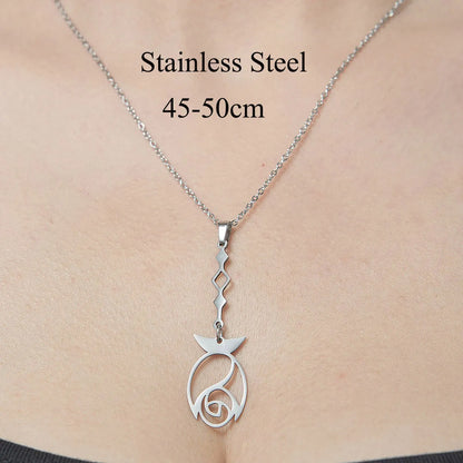 Wholesale Jewelry Simple Style Moon Flower 201 Stainless Steel Polishing Pendant Necklace