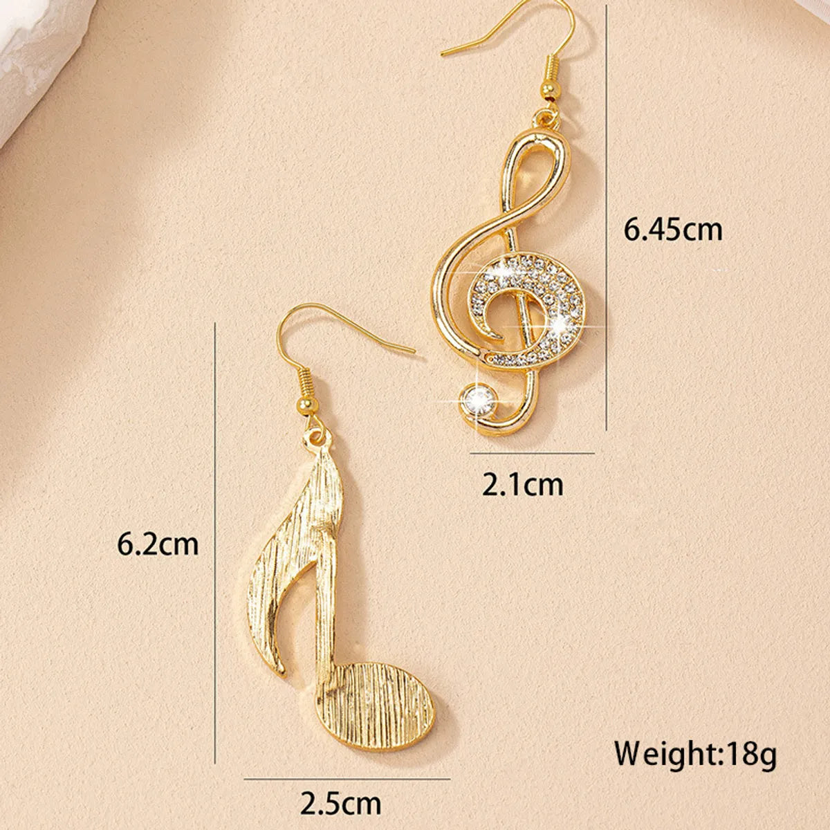 Wholesale Jewelry Simple Style Notes Alloy Zircon Inlay Drop Earrings