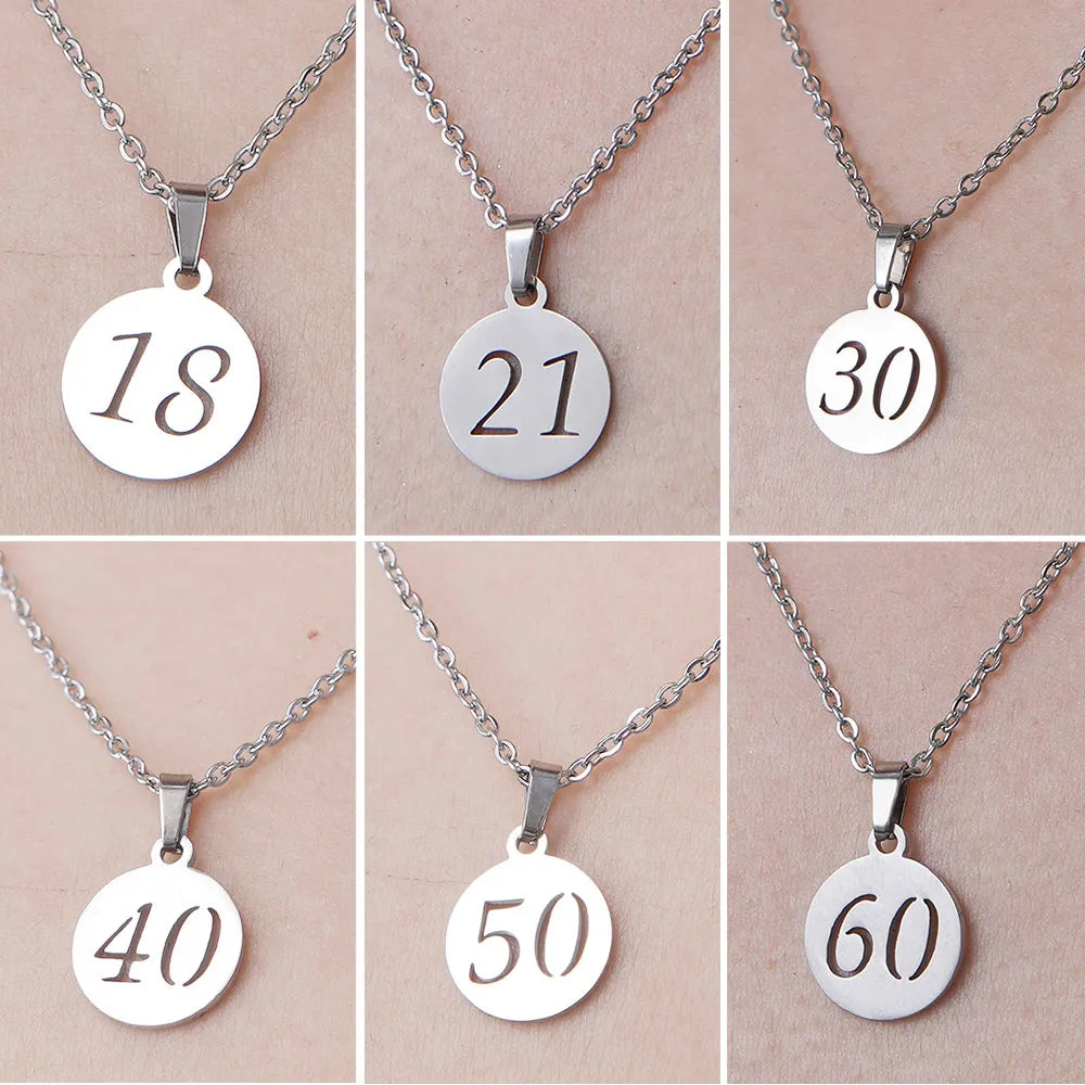 Wholesale Jewelry Simple Style Number 201 Stainless Steel Polishing Pendant Necklace