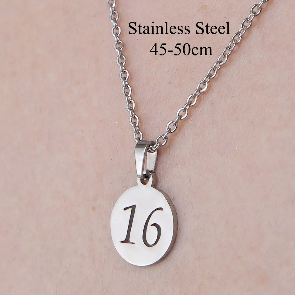 Wholesale Jewelry Simple Style Number 201 Stainless Steel Polishing Pendant Necklace