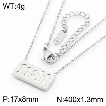 Wholesale Jewelry Simple Style Number 304 Stainless Steel 18K Gold Plated Plating Pendant Necklace