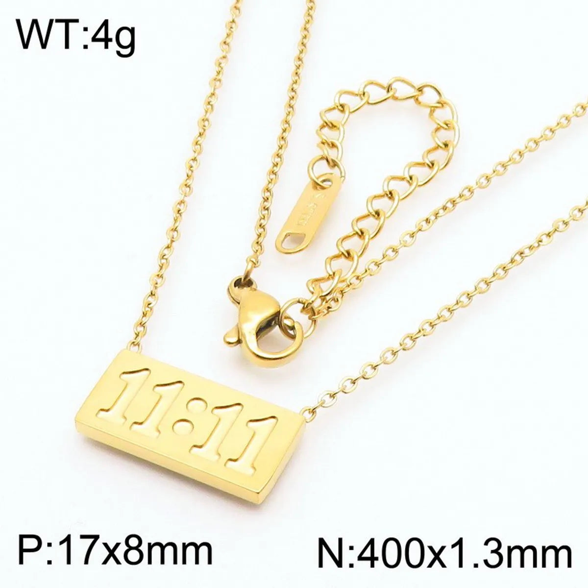 Wholesale Jewelry Simple Style Number 304 Stainless Steel 18K Gold Plated Plating Pendant Necklace