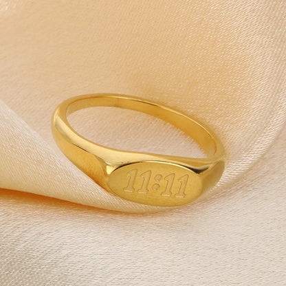 Wholesale Jewelry Simple Style Number 304 Stainless Steel 18K Gold Plated Plating Rings