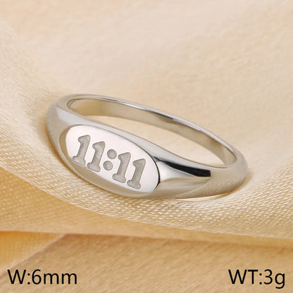 Wholesale Jewelry Simple Style Number 304 Stainless Steel 18K Gold Plated Plating Rings