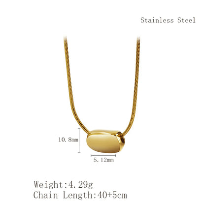 Wholesale Jewelry Simple Style Pea 304 Stainless Steel 18K Gold Plated Necklace