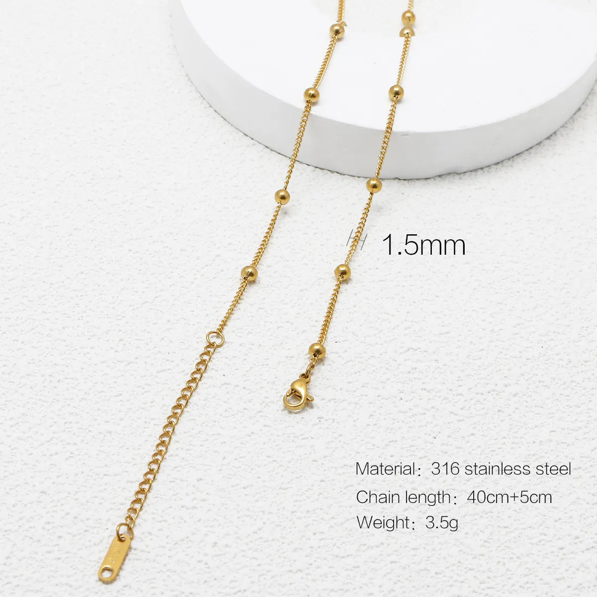 Wholesale Jewelry Simple Style Printing 316 Stainless Steel  Plating Necklace