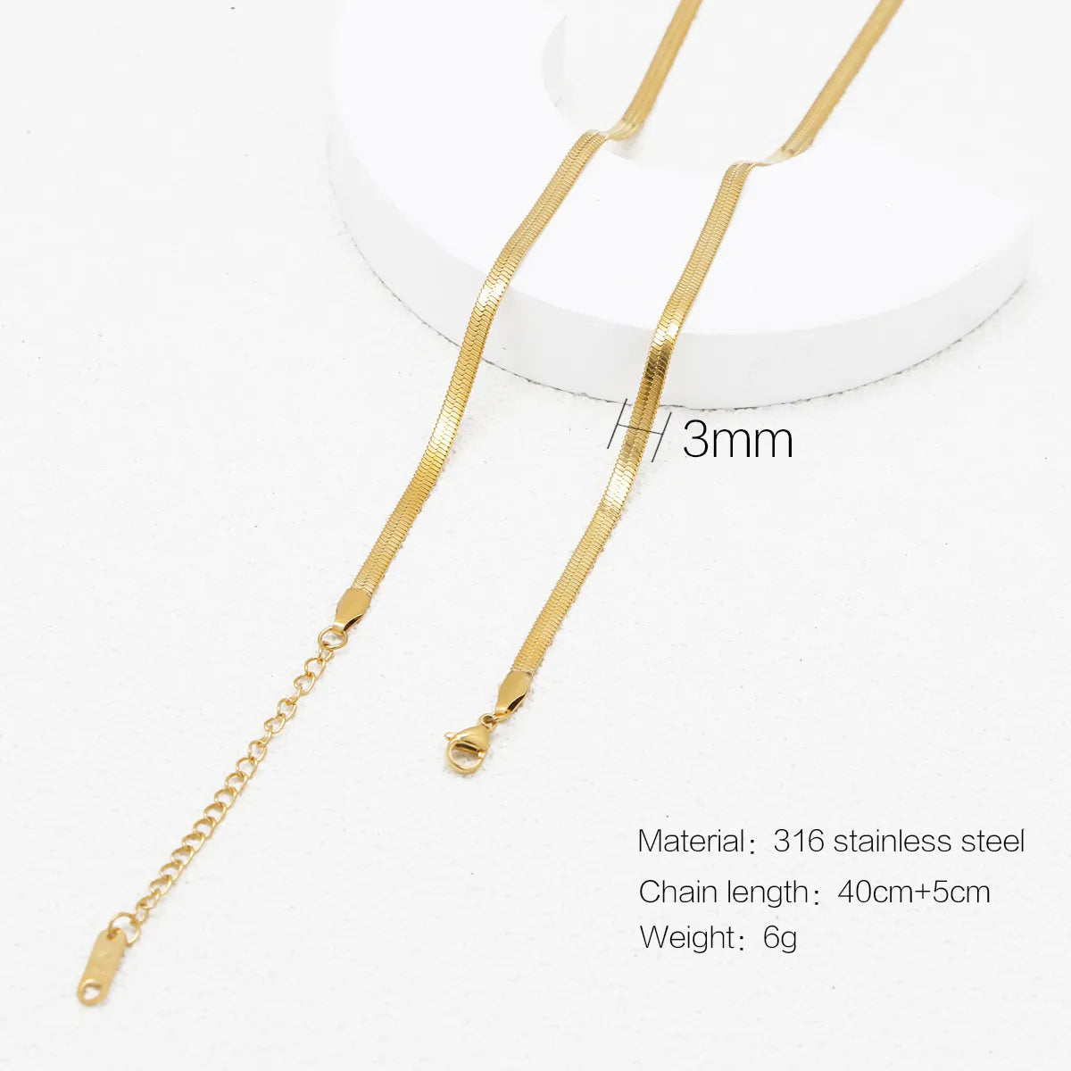 Wholesale Jewelry Simple Style Printing 316 Stainless Steel  Plating Necklace