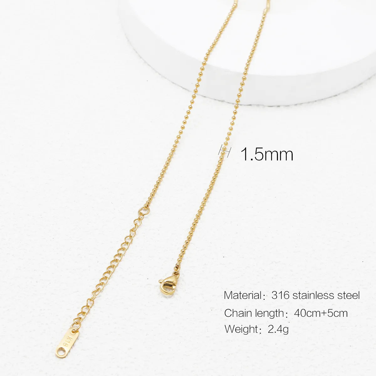 Wholesale Jewelry Simple Style Printing 316 Stainless Steel  Plating Necklace