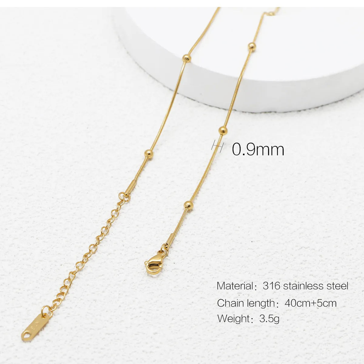 Wholesale Jewelry Simple Style Printing 316 Stainless Steel  Plating Necklace