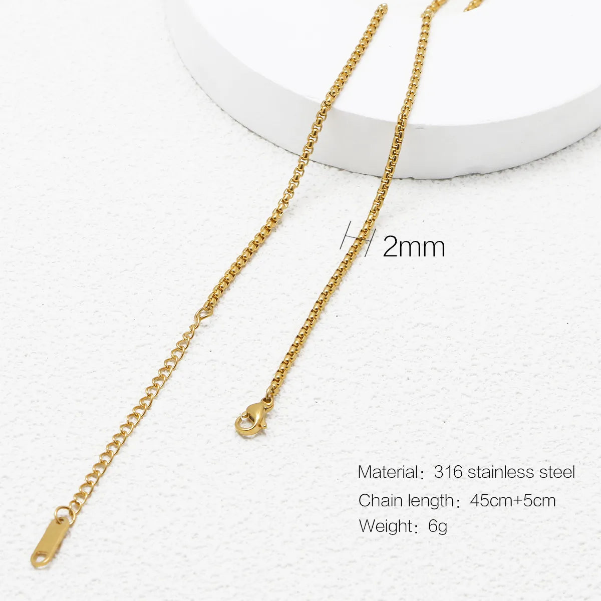 Wholesale Jewelry Simple Style Printing 316 Stainless Steel  Plating Necklace