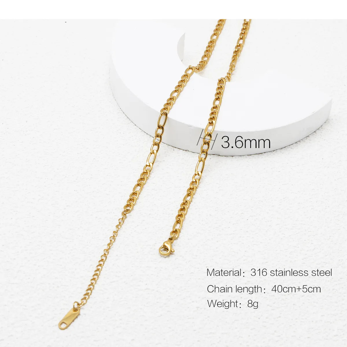 Wholesale Jewelry Simple Style Printing 316 Stainless Steel  Plating Necklace