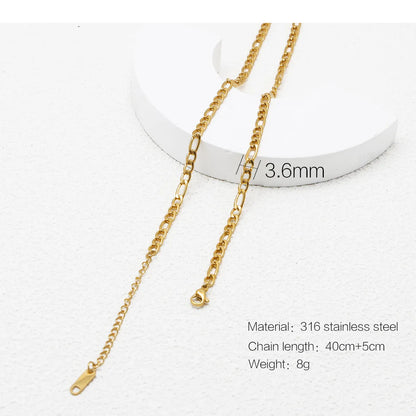 Wholesale Jewelry Simple Style Printing 316 Stainless Steel  Plating Necklace