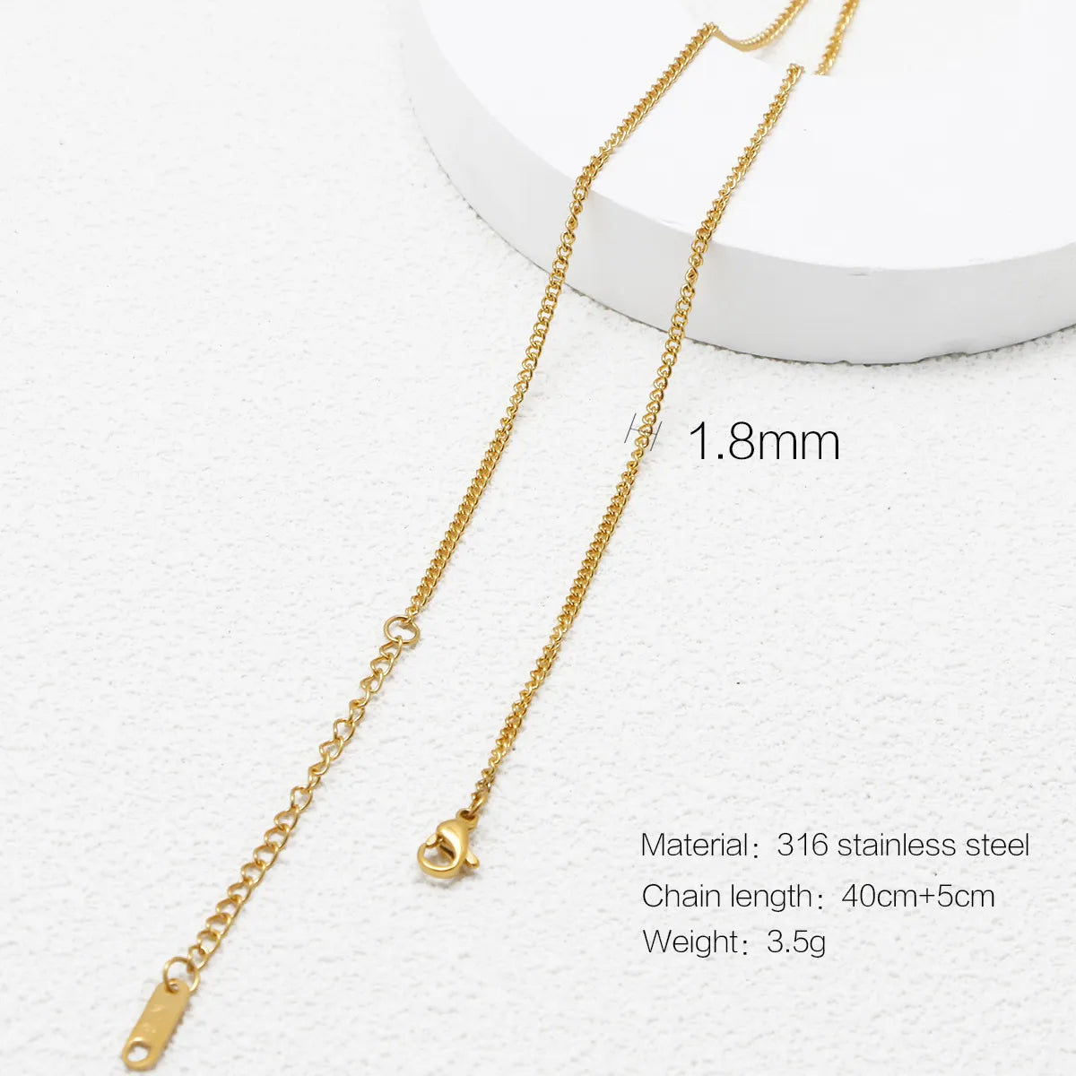 Wholesale Jewelry Simple Style Printing 316 Stainless Steel  Plating Necklace