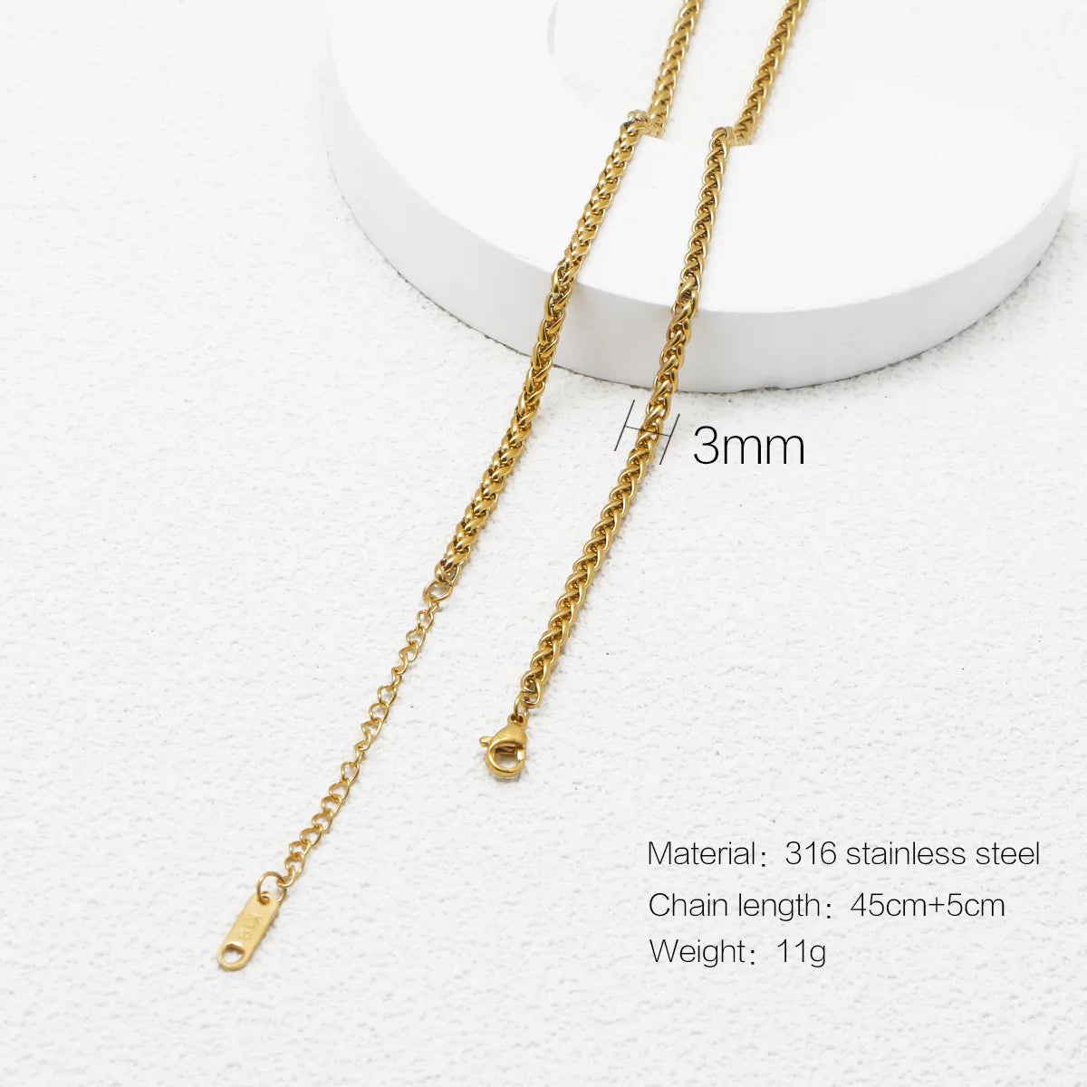 Wholesale Jewelry Simple Style Printing 316 Stainless Steel  Plating Necklace