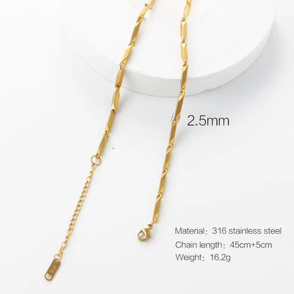 Wholesale Jewelry Simple Style Printing 316 Stainless Steel  Plating Necklace