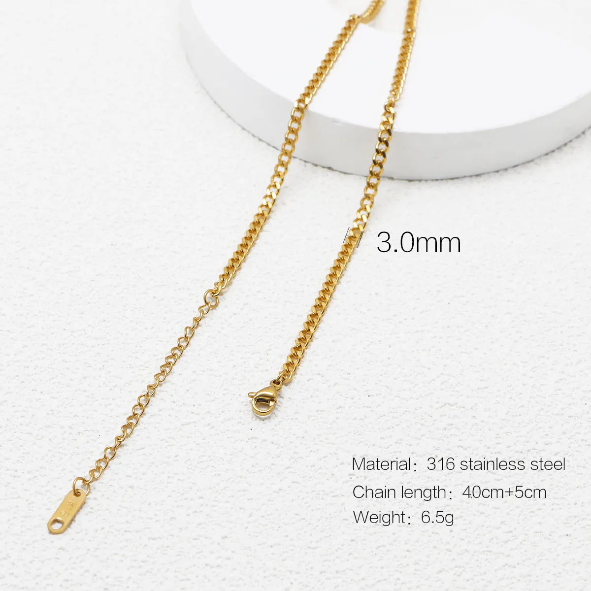 Wholesale Jewelry Simple Style Printing 316 Stainless Steel  Plating Necklace