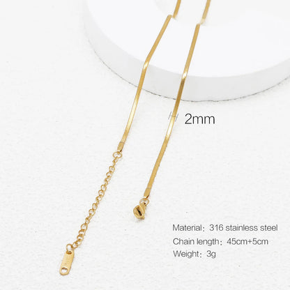 Wholesale Jewelry Simple Style Printing 316 Stainless Steel  Plating Necklace