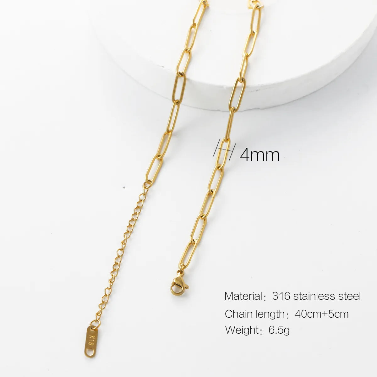 Wholesale Jewelry Simple Style Printing 316 Stainless Steel  Plating Necklace