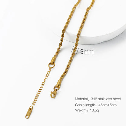 Wholesale Jewelry Simple Style Printing 316 Stainless Steel  Plating Necklace