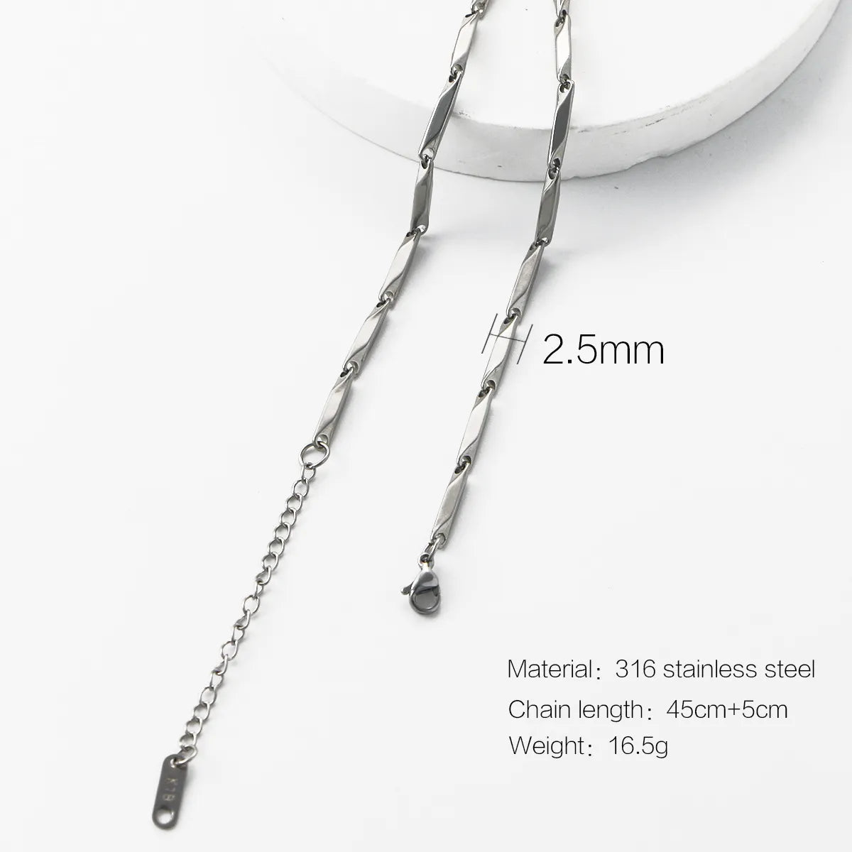 Wholesale Jewelry Simple Style Printing 316 Stainless Steel  Plating Necklace