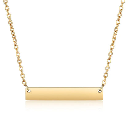 Wholesale Jewelry Simple Style Rectangle 201 Stainless Steel 18K Gold Plated Necklace